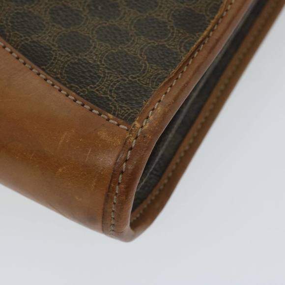 CELINE Macadam Canvas Clutch Bag PVC Leather Brown Auth 63592 - Picture 15 of 16